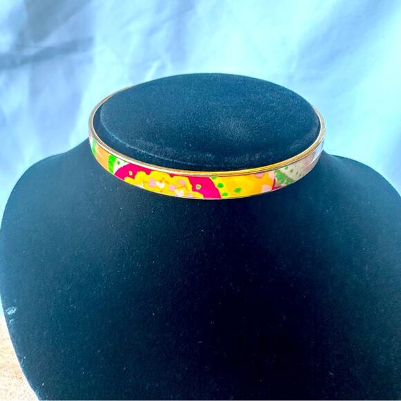 J. Crew - Gold Multi Colorful Floral Bangle Bracelet - Picture 5 of 6